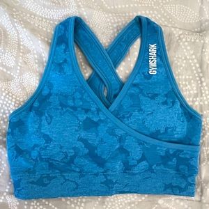 Gymshark adapt camo seamless sports bra- blue